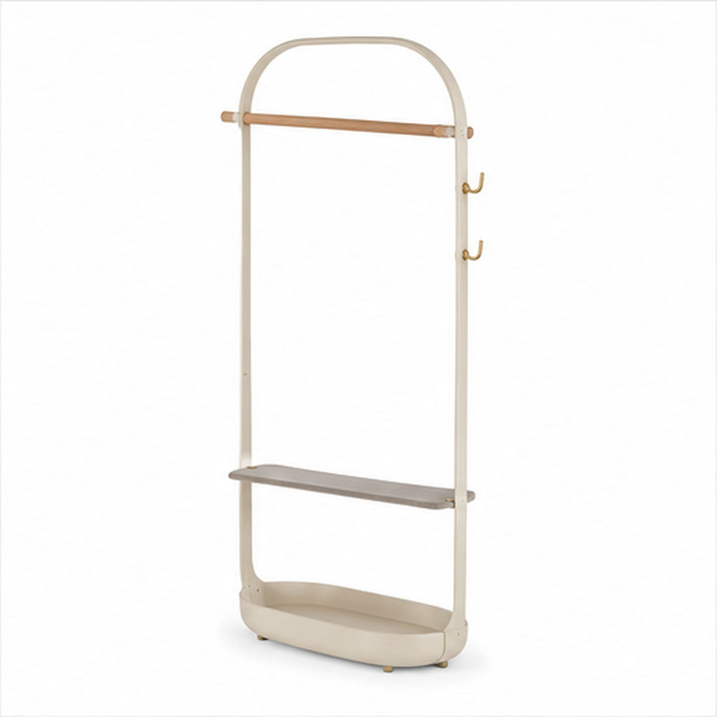 DressingHalo – Portant compact avec étagère et plateau à chaussures