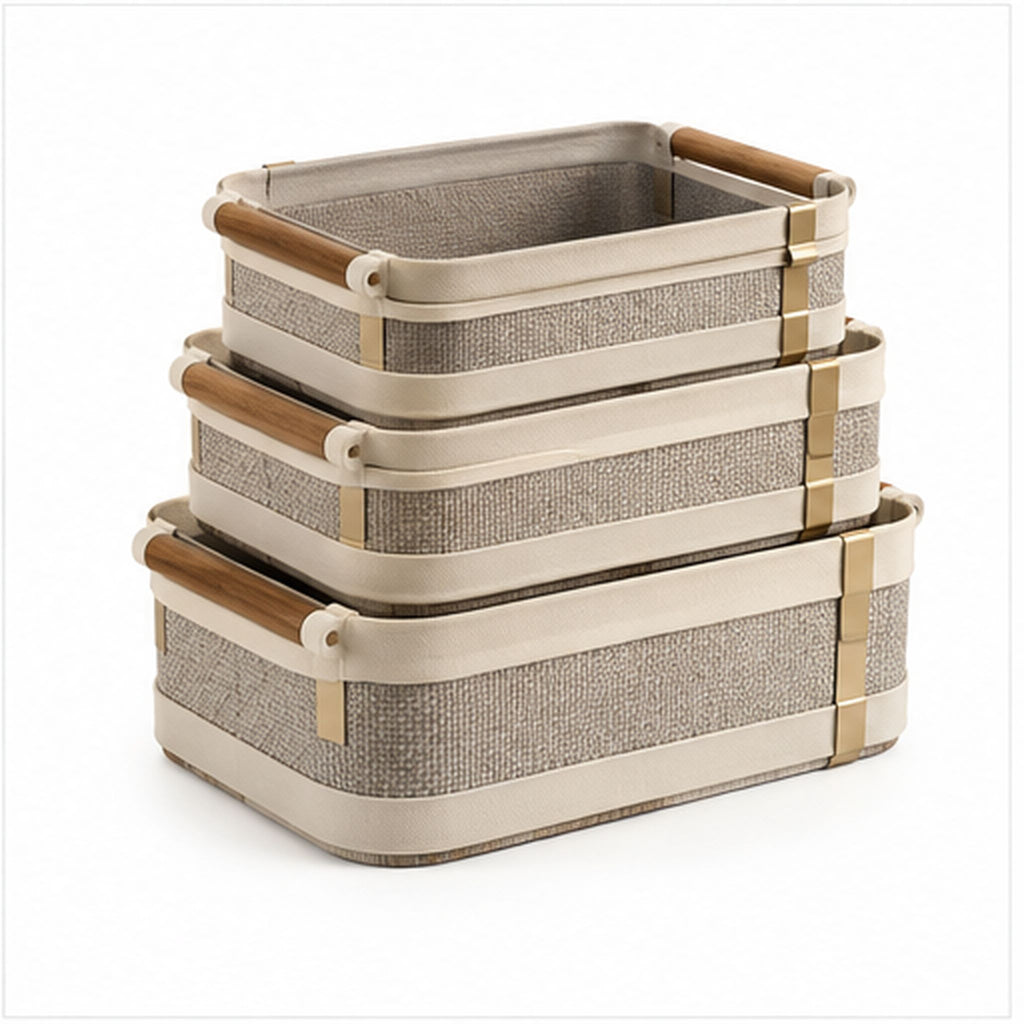 PanierRibbon Stack – Lot de trois paniers de rangement empilables