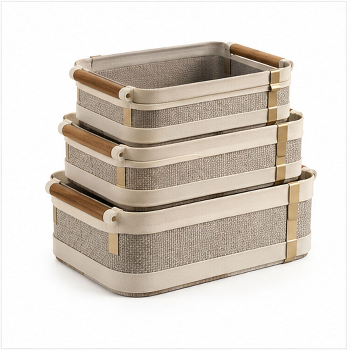 PanierRibbon Stack – Lot de trois paniers de rangement empilables