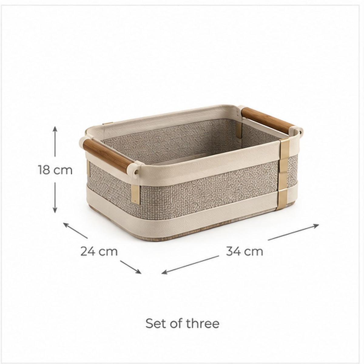PanierRibbon Stack – Lot de trois paniers de rangement empilables