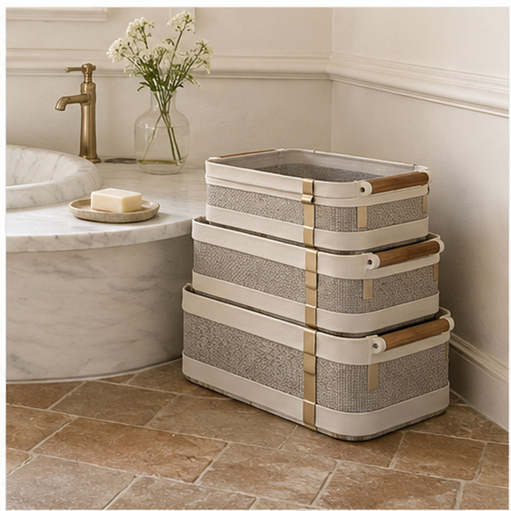 PanierRibbon Stack – Lot de trois paniers de rangement empilables