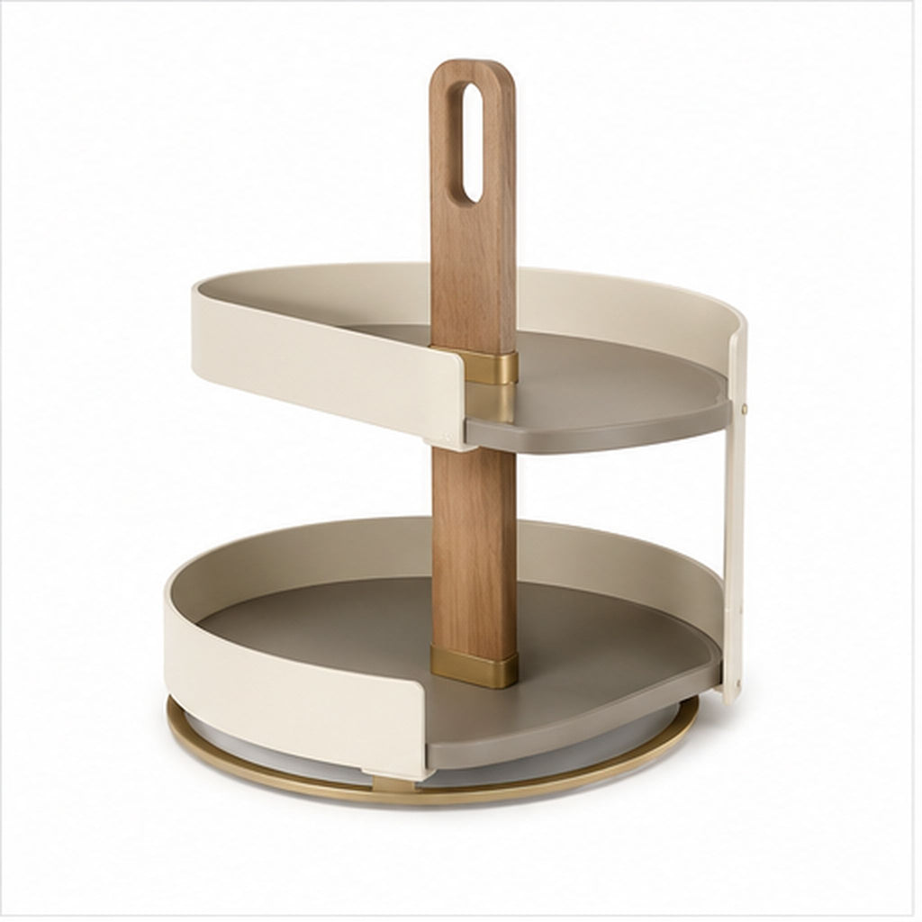 PantryArc Pivot – Organiseur de cuisine rotatif à deux niveaux