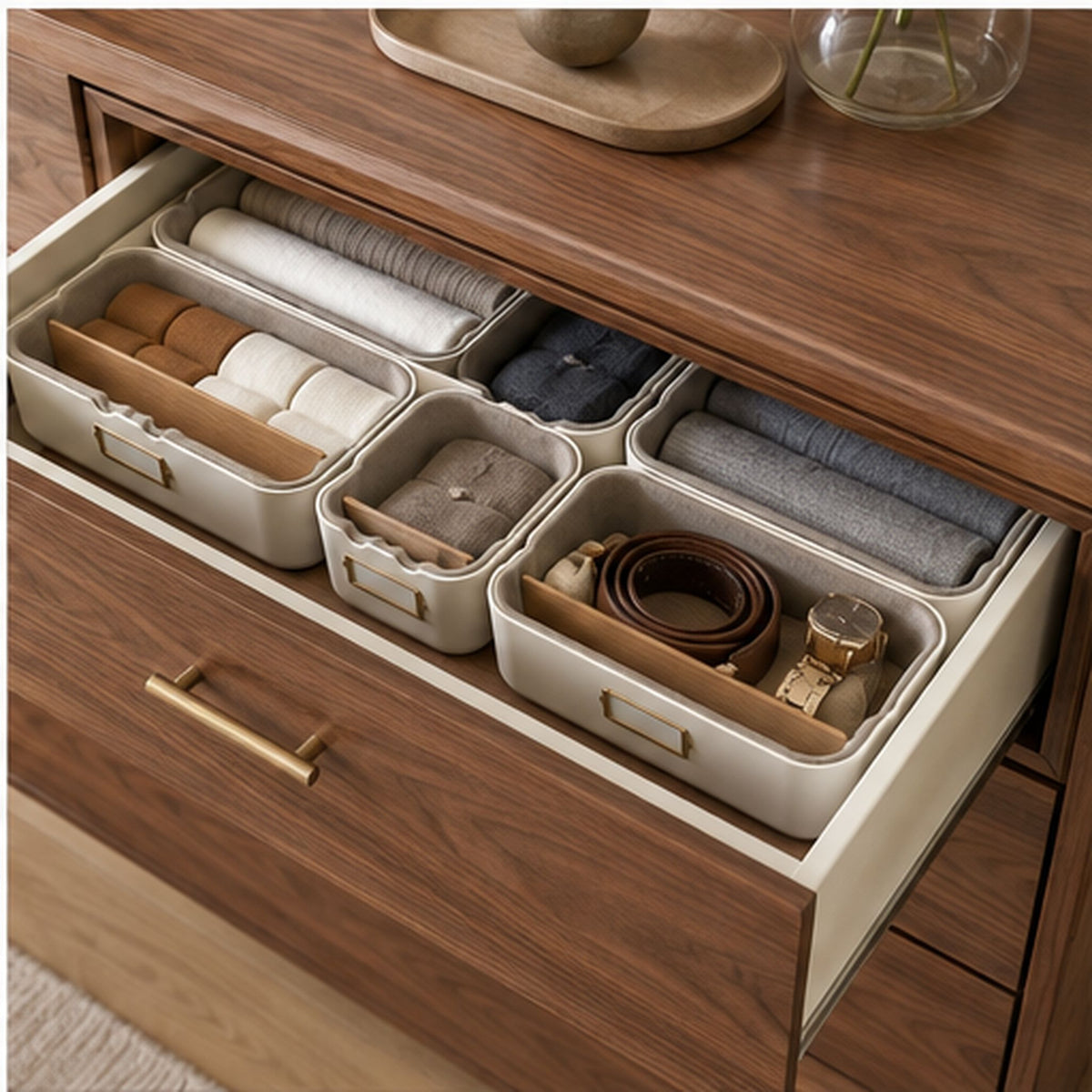 VeloursGrid Duo – Ensemble modulable de huit organiseurs de tiroir